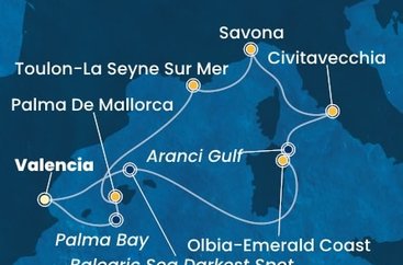 Španělsko, Itálie, Francie z Valencie na lodi Costa Pacifica