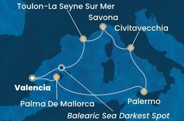 Španělsko, Itálie, Francie z Valencie na lodi Costa Pacifica