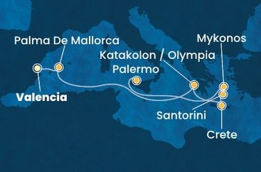 Španělsko, Řecko, Itálie z Valencie na lodi Costa Pacifica