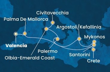 Španělsko, Řecko, Itálie z Valencie na lodi Costa Pacifica