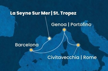 Francie, Španělsko, Itálie z Toulonu na lodi Costa Fascinosa