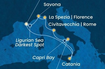 Francie, , Itálie z Toulonu na lodi Costa Fascinosa