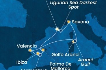 Francie, , Itálie, Španělsko z Toulonu na lodi Costa Fascinosa