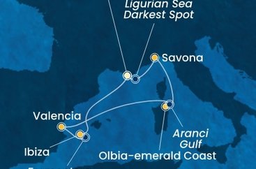 Francie, Itálie, Španělsko z Toulonu na lodi Costa Fascinosa