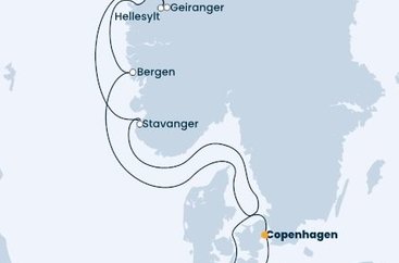 Za norskými fjordy z Kodaně na Costa Diadema