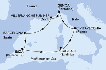 Okružní plavba letním Středomořím na lodi MSC MUSICA