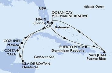 Křížem krážem Karibikem na MSC World America