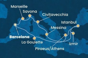 Z Barcelony až do Istanbulu a zpět na Costa Fortuna