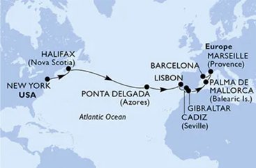 Z New Yorku přes Kanadu do srdce Středomoří na MSC Meraviglia